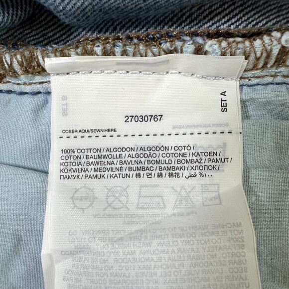 Mango MNG Womens Havana Button Fly Raw Hem Cropped Straight Denim Jeans Size 18 - Picture 8 of 9